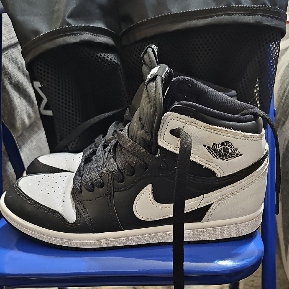 Kids Nike Jordan 1s Black White Sneakers